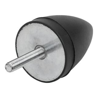 KIPP Gummipuffer parabelförmig Außengewinde M08x20 Ø30 Stahl elastisch