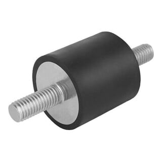 KIPP Gummipuffer Typ A Außengewinde M08 x 23 Ø 30mm Stahl Elast. Naturk.
