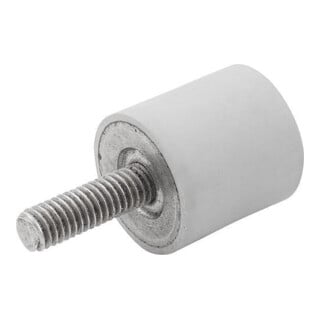 KIPP Gummipuffer Typ D Außengewinde M04 x 10 Edelstahl 1.4401