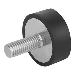 KIPP Gummipuffer Typ D Außengewinde M10 x 28 Stahl Elastomer Naturkautschuk