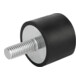 KIPP Gummipuffer Typ DS Saugfuß Außengewinde M08x23 Ø30 Stahl Elastomer