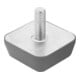 KIPP Gummipuffer Viereckig M12x37 Ø 80 H 30 Edelstahl A4 1.4401