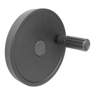 KIPP Handrad D1=100 Form C Passbohrung mit Nut D2=12 Aluminium schwarz Komp TH