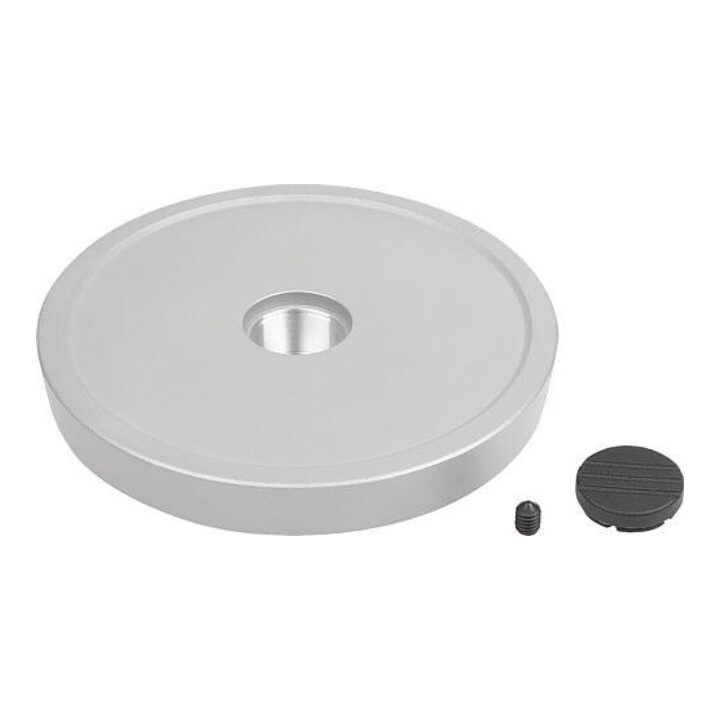 KIPP Handrad D1=125 Form A Aluminium Silber pulverbeschichtet Passbohrung Querbohrung D2=14
