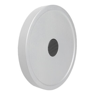 KIPP Handrad D1=125 Form C Passbohrung mit Nut D2=12 Aluminium silber pulverbeschichtet