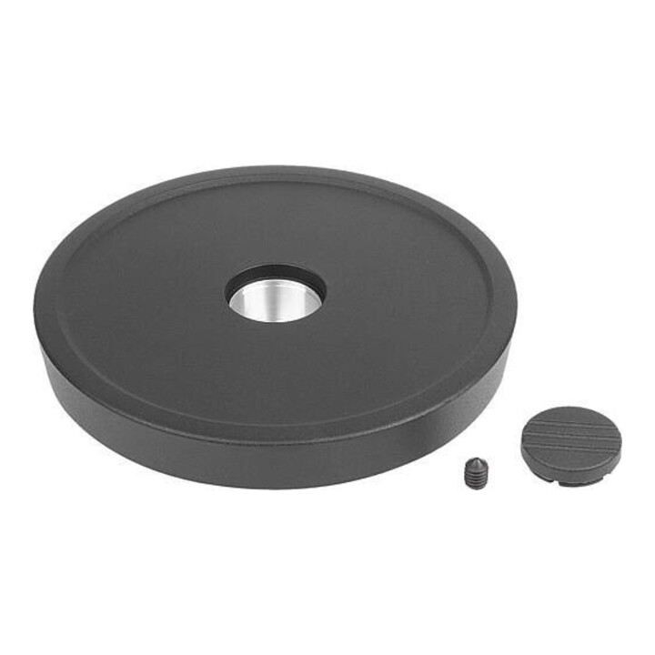 KIPP Handrad D1=80 Form E mit Passbohrung D2=12 Aluminium schwarz pulverbeschichtet