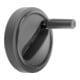 KIPP Handrad D1=80 Passbohrung D2=12H7 ohne Querbohrung Form E Thermopla.