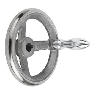 KIPP Handrad DIN 950 140mm Grauguss Passbohrung Nut 14H7