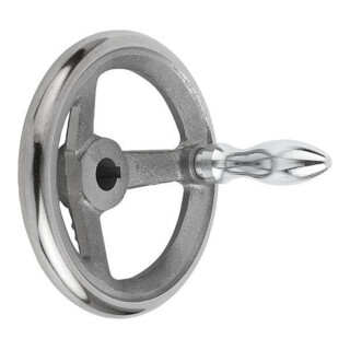 KIPP Handrad DIN 950 180mm Grauguss Passbohrung mit Nut 18H7