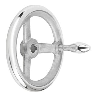 KIPP Handrad DIN 950 D1=100 Aluminium Passbohrung mit Nut D2=10H7 B3=3 T=11,4