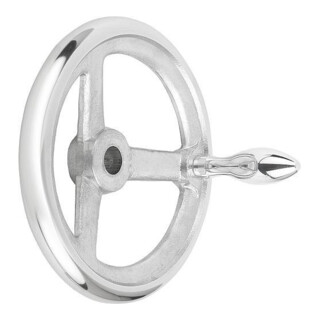 KIPP Handrad DIN 950 D1=140 Aluminium Ballen Passbohrung D2=16H7