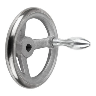 KIPP Handrad DIN 950 Ø 250 Grauguss Passbohrung 26H7 Nut