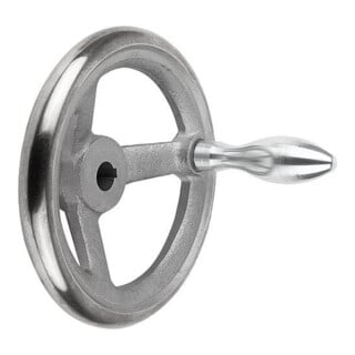 KIPP Handrad DIN950 Ø125 Passbohrung mit Nut 12H7 Grauguss