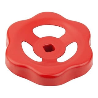 KIPP Handrad Stahlblech Vierkant V=9 D1=98 Stahl rot RAL3000