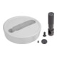 KIPP Handwiel D1=100 Vorm A Doorlopende boring Dwarsboring Aluminium Zilver