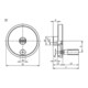 KIPP Handwiel D1=100 Vorm C doorlopende boring met groef D2=10 aluminium zwart Komp TH