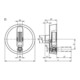 KIPP Handwiel D1=125 Vorm E Aluminium Zilver thermoplastisch