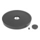 KIPP Handwiel D1=80 Vorm A Doorlopende boring Dwarsboring D2=10 Aluminium zwart gepoedercoat
