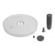 KIPP Handwiel D1=80 Vorm C Doorlopende boring met groef D2=10 Aluminium Zilver thermoplast