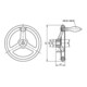 KIPP Handwiel DIN950 315mm grijs gietijzer passing boring groef 30H7