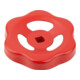 KIPP Handwiel staalplaat vierkant V=9 D1=98 staal rood RAL3000