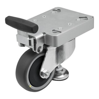 KIPP Heberolle mit Feststellsystem Lenkrolle Ø 100mm Polyurethan Stahlblech