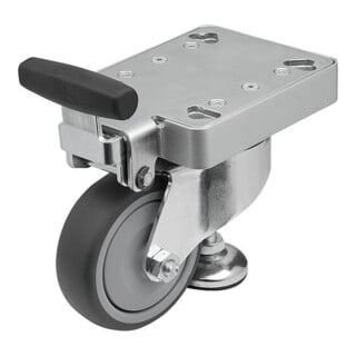 KIPP Heberollesystem Lenkrolle D=100 H=145 Polyurethan Stahlblech