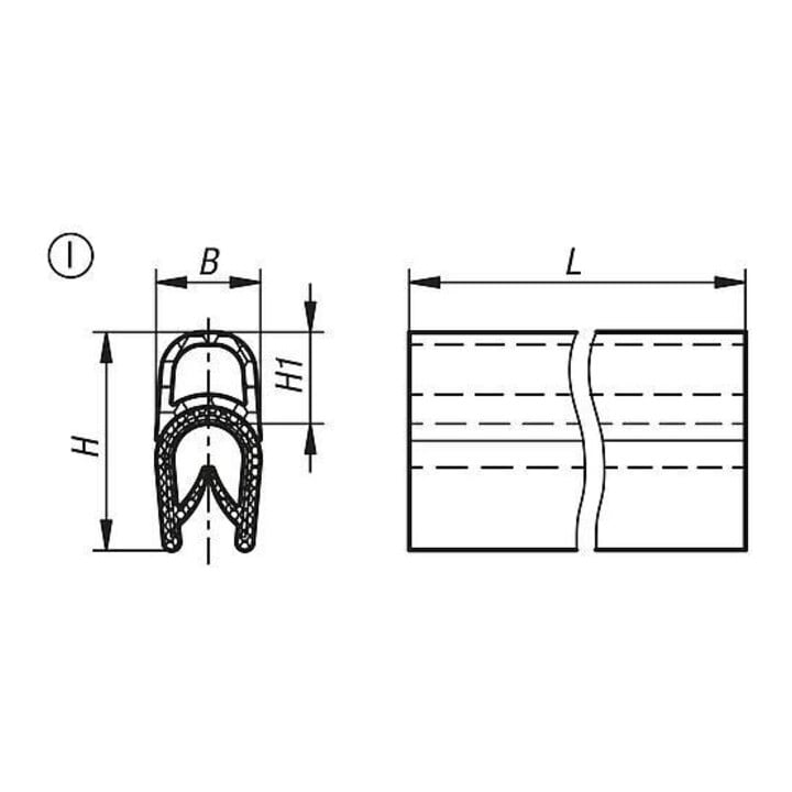 KIPP Kantenschutz-Dichtprofil 2000 x 10 x 21 mm PVC schwarz EPDM