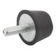 KIPP Kegelvormige rubberen buffer buitendraad M12 x 37 staal elastomeer natuurrubber
