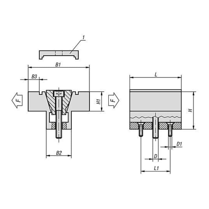 KIPP Keilspanner D=M12 L=47,5 Aluminium eloxiert