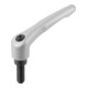 KIPP Klemmhebel GR.1 M05x30 Zink silber-metallic seidenmatt Stahl brüniert