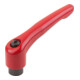 KIPP Klemmhebel Gr.2 M08 Zink rot RAL3003 seidenmatt Stahl brüniert