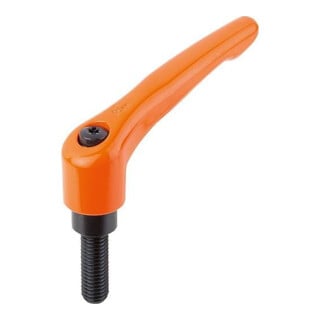 KIPP Klemmhebel Gr. 2 M10 x 45 Zink orange RAL2004 seidenmatt Stahl brüniert