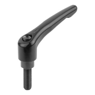 KIPP Klemmhebel Gr.3 M08x40 Zink schwarz RAL9005 seidenmatt Stahl brüniert