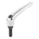 KIPP Klemmhebel Gr.3 M10 x 30 verzinkt zilver hoogglansverchroomd staal bruineren