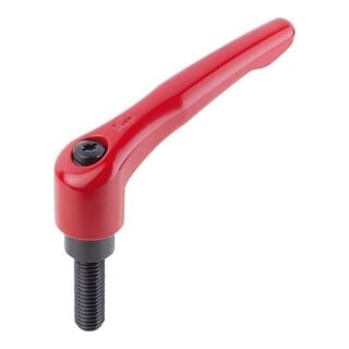 KIPP Klemmhebel Gr. 4 M10 x 35 rot RAL3003 seidenmatt Stahl brüniert