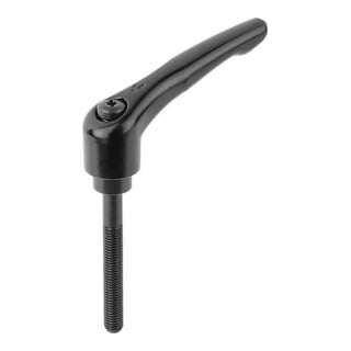 KIPP Klemmhebel GR.4 M12x60 Zink schwarz RAL9005 seidenmatt Stahl brüniert