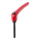 KIPP Klemmhebel M10 x 60 Zink rot RAL3003 seidenmatt Stahl brüniert