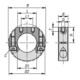 KIPP Klemmring mit Auflagefläche geteilt 38 x 66 x 15mm Edelstahl 1.4305 blank