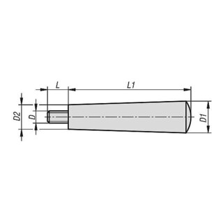 KIPP Konusgriff feststehend D=M10 x 12 D1=26 Duroplast schwarz hochglanzpoliert