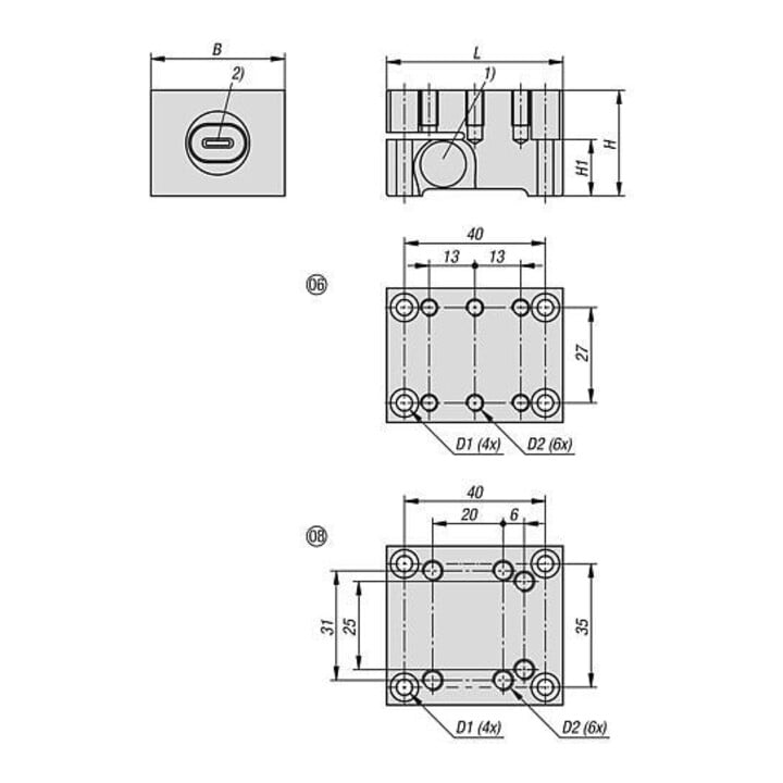 KIPP Kraftsensor für Schnellspanner Gr. 6 Aluminium schwarz eloxiert