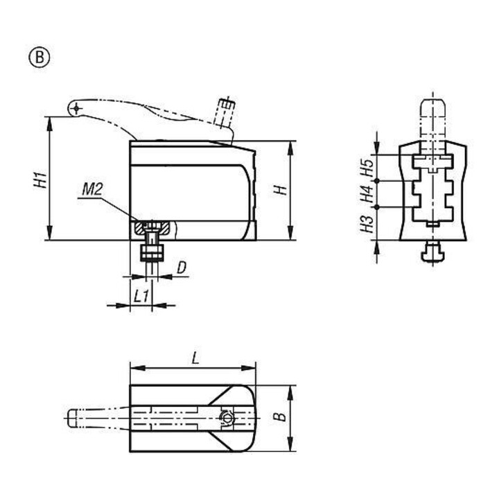 KIPP Kraftspanner 3-stufig lange Ausführung M16 L=150