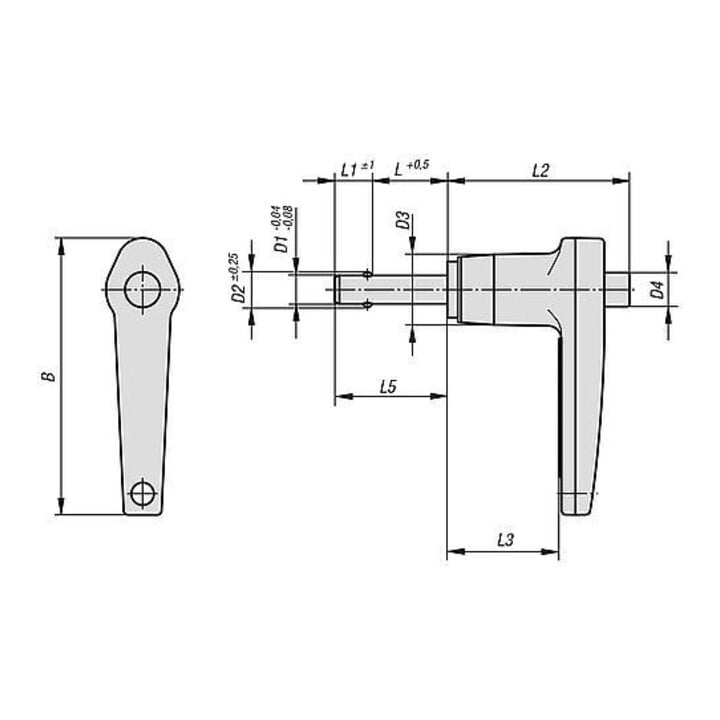 KIPP Kugelsperrbolzen mit L-Griff 6mm 70mm Edelstahl Aluminium