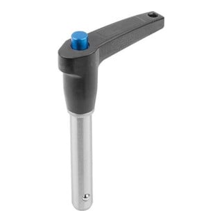 KIPP Kugelsperrbolzen mit L-Griff D1=12 L=60 Edelstahl komp:Alum.