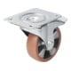 KIPP Lenkrolle mit Feststellsys Stop-Fix Ø160 B50 Polyurethan geringem Rol.