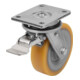 KIPP Lenkrolle mit Feststellsys Stop-Top Polyurethan D=250 B=60 Stahl