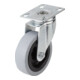 KIPP Lenkrolle ohne Feststellsystem Gummi 125 x 32mm Stahlgehäuse