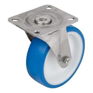 KIPP Lenkrolle ohne Feststellsystem Ø125mm Thermoplast 1.4301 Edelstahl
