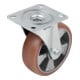 KIPP Lenkrolle ohne Feststellsystem Ø160mm Gummi geringem Rollwiderstand