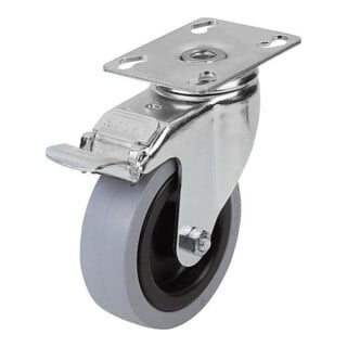KIPP Lenkrolle Stop-Fix Gummi Stahl Ø125 x 25mm